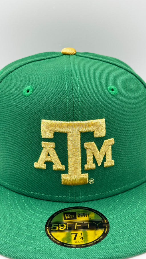 New Era Fitted Hat Adult Texas A&M Aggies Green New Era NCAA Money Manziel Custom 59FIFTY Fitted Hat - Men's