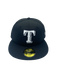 Adult Texas Rangers New Era Black/White Basic 59FIFTY Fitted Hat - Men's