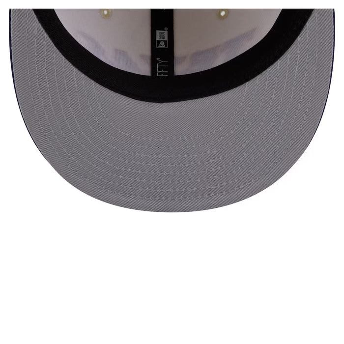New Era Fitted Hat Adult Texas Rangers New Era Chrome 2 Tone Chain Stitch Logo 59FIFTY Fitted Hat - Men's