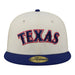 New Era Fitted Hat Adult Texas Rangers New Era Chrome 2 Tone Chain Stitch Logo 59FIFTY Fitted Hat - Men's