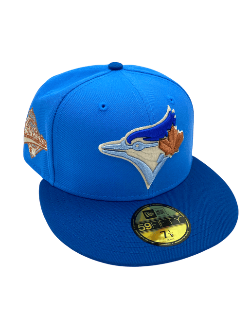New Era Fitted Hat Adult Toronto Blue Jays New Era Blue Ivory Jays Custom Side Patch 59FIFTY Fitted Hat - Men's