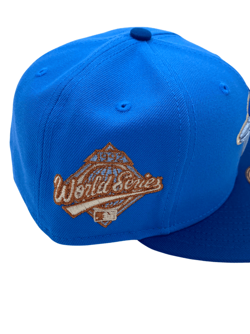 New Era Fitted Hat Adult Toronto Blue Jays New Era Blue Ivory Jays Custom Side Patch 59FIFTY Fitted Hat - Men's