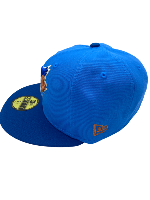 New Era Fitted Hat Adult Toronto Blue Jays New Era Blue Ivory Jays Custom Side Patch 59FIFTY Fitted Hat - Men's