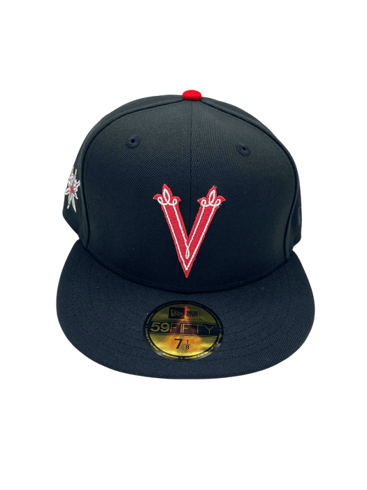New Era Fitted Hat Adult Vegas Golden Knights New Era Black Vader Custom Side Patch 59FIFTY Fitted Hat - Men's