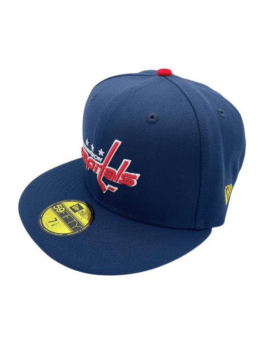 New Era Fitted Hat Adult Washington Capitals New Era Navy Mr. 895 Custom Side Patch 59FIFTY Fitted Hat - Men's