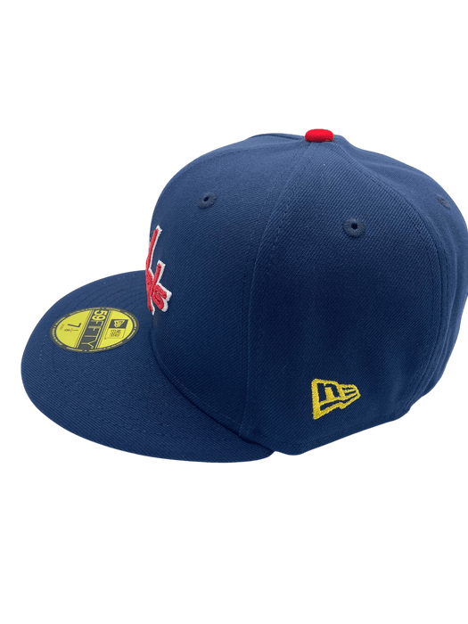 New Era Fitted Hat Adult Washington Capitals New Era Navy Mr. 895 Custom Side Patch 59FIFTY Fitted Hat - Men's