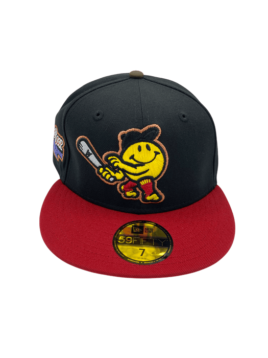 New Era Fitted Hat Adult Worcester Woo Sox New Era Black/Red Custom 59FIFTY Fitted Hat - Men's
