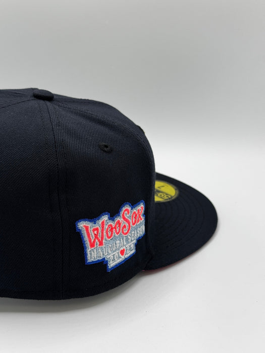 Adult Worchester Woo Sox New Era Pinky Woo Custom Side Patch 59FIFTY Fitted Hat - Men's