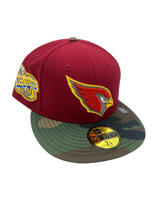 New Era Fitted Hat Arizona Cardinals New Era Red/Camo Custom Side Patch 59FIFTY Fitted Hat - Men's