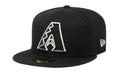 New Era Fitted Hat Arizona Diamondbacks New Era Black and White Collection 59FIFTY Fitted Hat