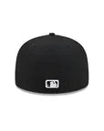 New Era Fitted Hat Atlanta Braves Black On Black White Outline 59Fifty Color Basic Fitted