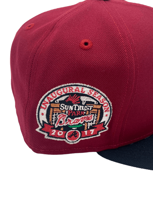 Atlanta Braves New Era Red Custom Warrior Side Patch 59FIFTY Fitted Hat - Men's