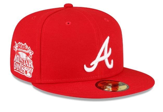 Red atlanta fitted hat Clearance