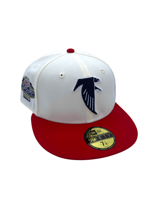 New Era Fitted Hat Atlanta Falcons New Era Chrome/Red Custom Side Patch 59FIFTY Fitted Hat - Men's