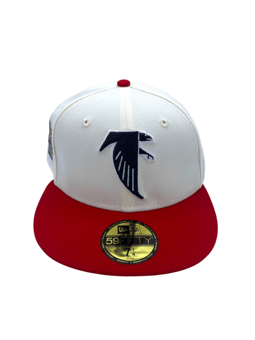 New Era Fitted Hat Atlanta Falcons New Era Chrome/Red Custom Side Patch 59FIFTY Fitted Hat - Men's