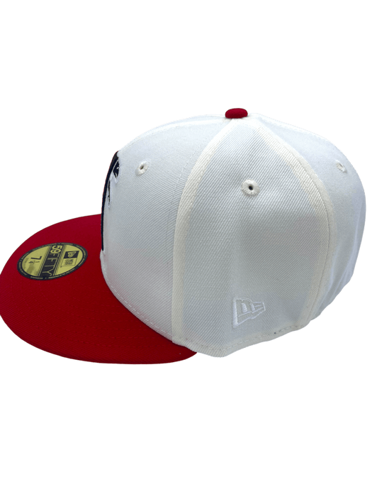 New Era Fitted Hat Atlanta Falcons New Era Chrome/Red Custom Side Patch 59FIFTY Fitted Hat - Men's