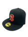 New Era Fitted Hat Beloit Sky Carp New Era Black Custom Side Patch 59FIFTY Fitted Hat - Men's