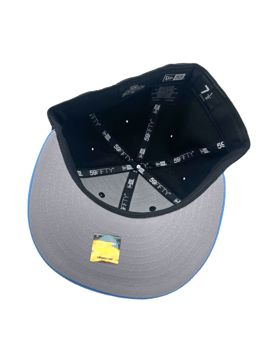 New Era Fitted Hat Birmingham Barons New Era Black/Blue LM Custom Side Patch 59FIFTY Fitted Hat - Men's