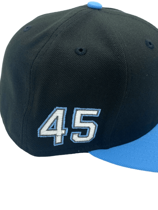 New Era Fitted Hat Birmingham Barons New Era Black/Blue LM Custom Side Patch 59FIFTY Fitted Hat - Men's