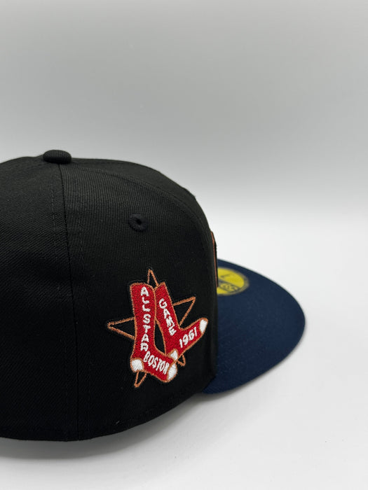 New Era Fitted Hat Boston Red Sox New Era Gothic Script Custom Side Patch 59FIFTY Fitted Hat