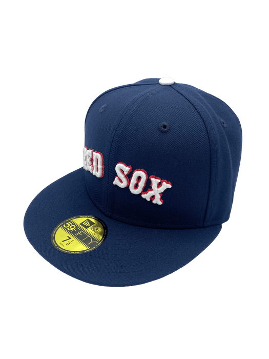 New Era Fitted Hat Boston Red Sox New Era Navy Custom Combo Side Patch 59FIFTY Fitted Hat - Men's