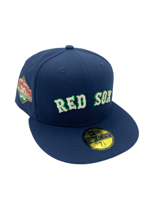 Adult Boston Red Sox New Era Navy Icy Custom Side Patch 59FIFTY Fitted