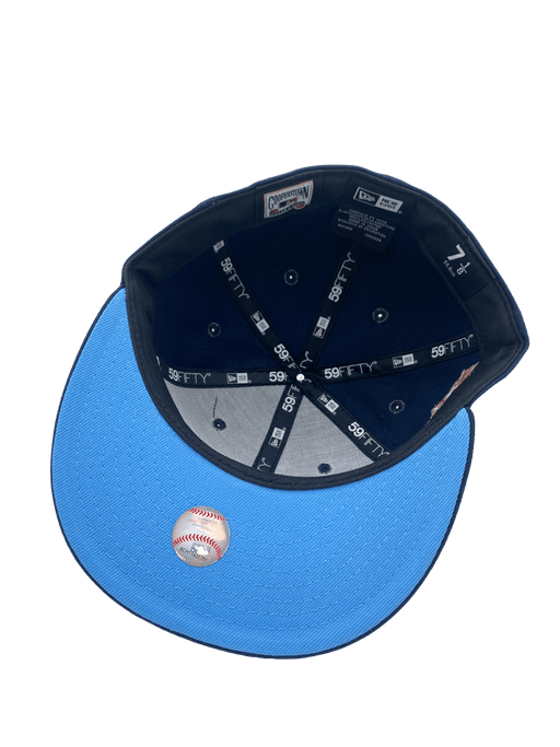 New Era Fitted Hat Boston Red Sox New Era Navy Icy Custom Side Patch 59FIFTY Fitted Hat - Men's