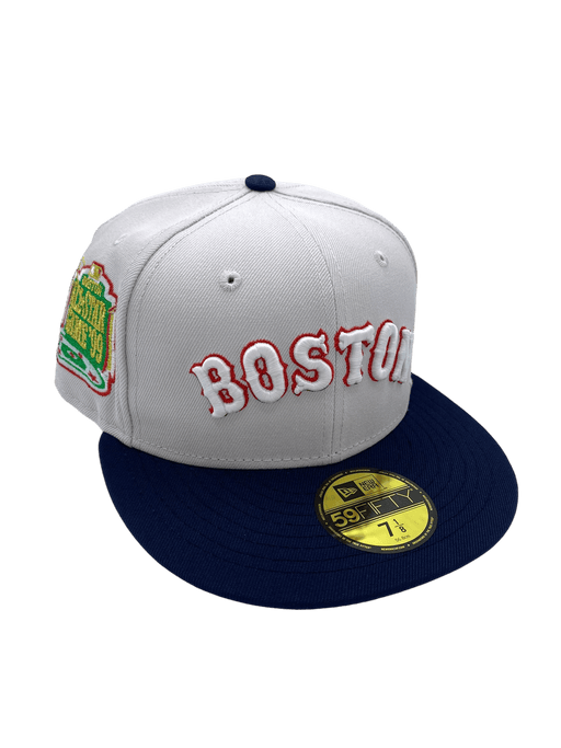 New Era Fitted Hat Boston Red Sox New Era Stone El Grande Classic Custom 59FIFTY Fitted Hat - Men's