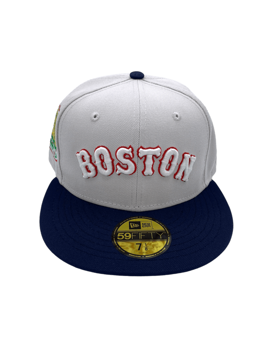 New Era Fitted Hat Boston Red Sox New Era Stone El Grande Classic Custom 59FIFTY Fitted Hat - Men's