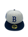 New Era Fitted Hat Brooklyn Dodgers New Era Cream HOV Blueprint Custom Side Patch 59FIFTY Fitted Hat