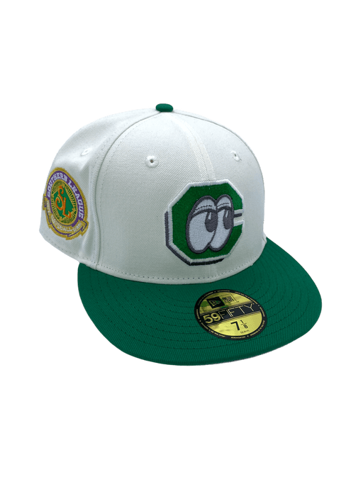 New Era Fitted Hat Chattanooga Lookouts New Era Chrome/Green Custom Side Patch 59FIFTY Fitted Hat - Men's