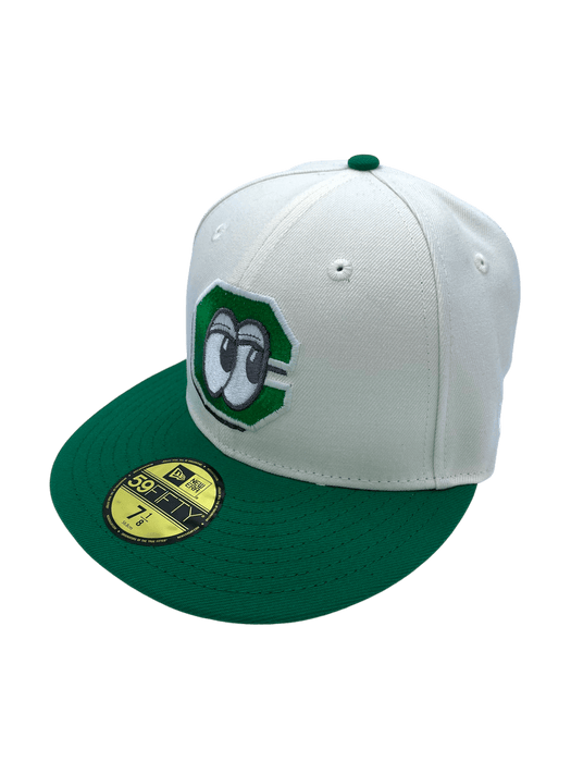 New Era Fitted Hat Chattanooga Lookouts New Era Chrome/Green Custom Side Patch 59FIFTY Fitted Hat - Men's