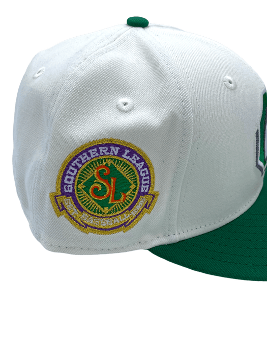 New Era Fitted Hat Chattanooga Lookouts New Era Chrome/Green Custom Side Patch 59FIFTY Fitted Hat - Men's