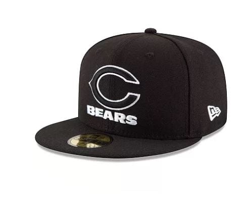 Chicago Bears New Era Black and White Collection 59FIFTY Fitted Hat