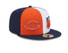 Chicago Bears New Era Orange/Navy 2023 Sideline 59FIFTY Fitted Hat - Men's