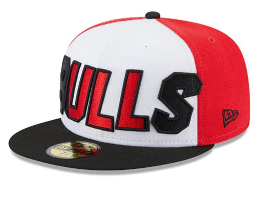 New Era Fitted Hat Chicago Bulls New Era White Back Half Side Patch 59FIFTY Fitted Hat