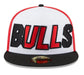 New Era Fitted Hat Chicago Bulls New Era White Back Half Side Patch 59FIFTY Fitted Hat