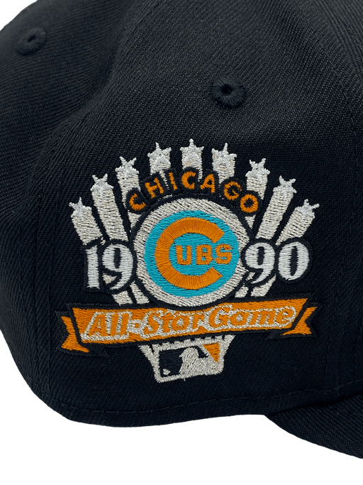 New Era Fitted Hat Chicago Cubs New Era Black Shoe Pack Custom Side Patch 59FIFTY Fitted Hat