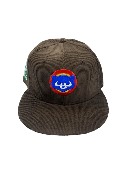 New Era Fitted Hat Chicago Cubs New Era Brown Icy Corduroy Custom Side Patch 59FIFTY Fitted Hat - Men's