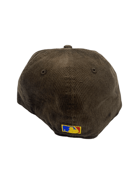 New Era Fitted Hat Chicago Cubs New Era Brown Icy Corduroy Custom Side Patch 59FIFTY Fitted Hat - Men's