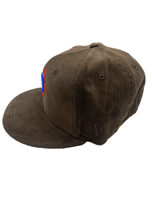 New Era Fitted Hat Chicago Cubs New Era Brown Icy Corduroy Custom Side Patch 59FIFTY Fitted Hat - Men's