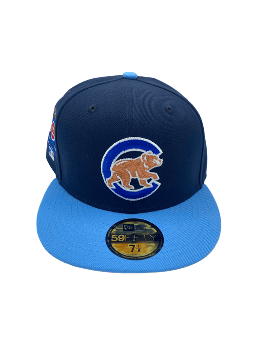 New Era Fitted Hat Chicago Cubs New Era Navy Sneaky Custom Side Patch 59FIFTY Fitted Hat - Men's