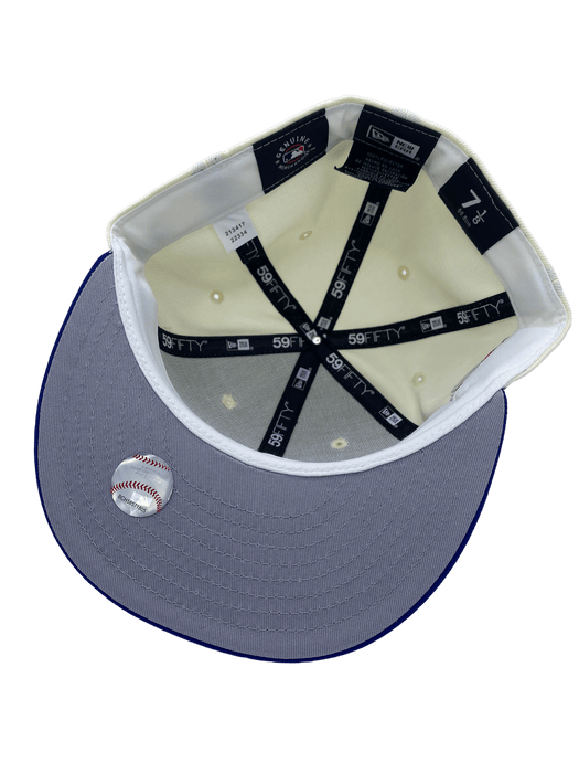 Chicago Cubs New Era Off White Retro Side Patch 59FIFTY Fitted Hat, 8 / Off White