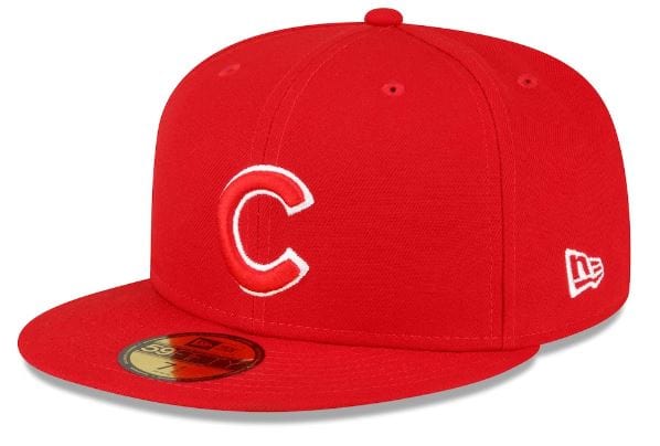 Chicago Cubs New Era Red/White Side Patch 59FIFTY Fitted Hat