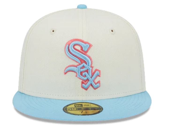 New Era Chicago White Sox White 2T Color Pack 59FIFTY Fitted Hat, White, POLYESTER, Size 7 3/8, Rally House