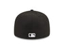 New Era Fitted Hat Chicago White Sox New Era Black and White Side Patch 59FIFTY Fitted Hat - Men's