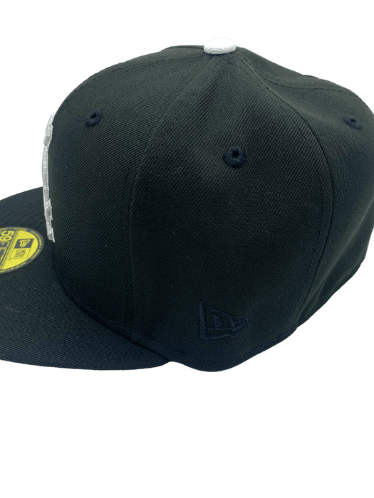 New Era Fitted Hat Chicago White Sox New Era Black Custom Combo Side Patch 59FIFTY Fitted Hat - Men's