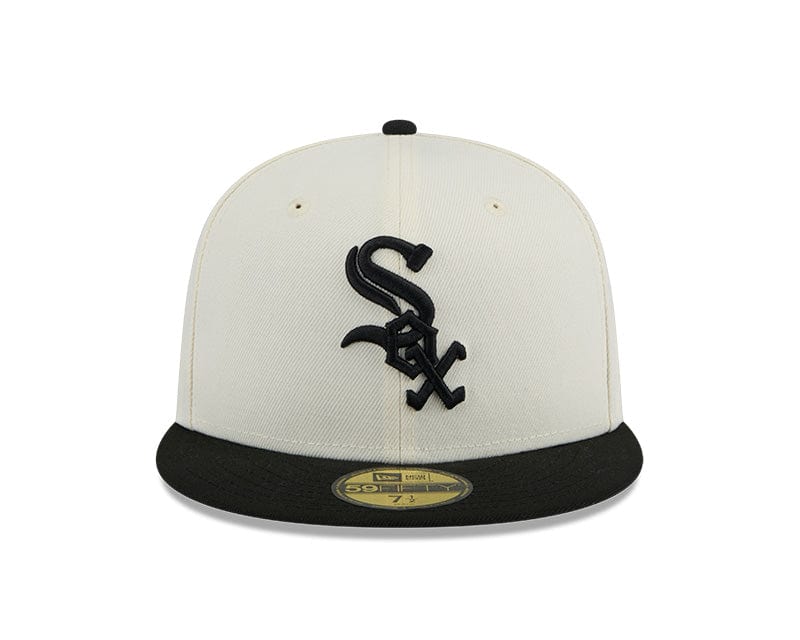 New Era Fitted Hat Chicago White Sox New Era Chrome/Black 2 Tone 59FIFTY Fitted Hat