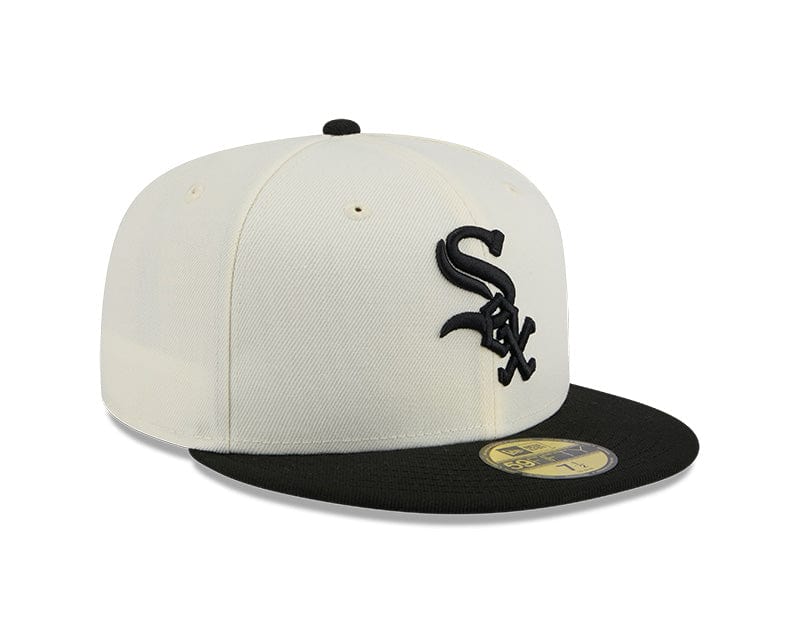 New Era Fitted Hat Chicago White Sox New Era Chrome/Black 2 Tone 59FIFTY Fitted Hat