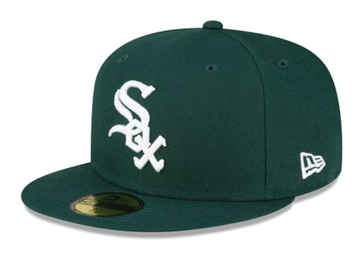 New Era Fitted Hat Chicago White Sox New Era Dark Green Side Patch 59FIFTY Fitted Hat